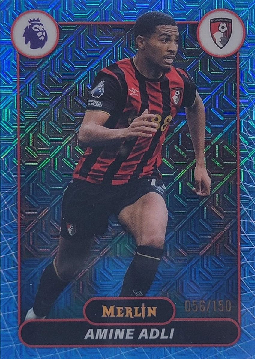 AMINE ADLI 2026-27 TOPPS MERLIN CHROME BLUE MOJO #8 /150 AFC BOURNEMOUTH Q2754